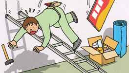 イラスト：はしごからの墜落