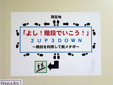写真：よし！階段で行こう！とかかれている啓発ポスターの写真